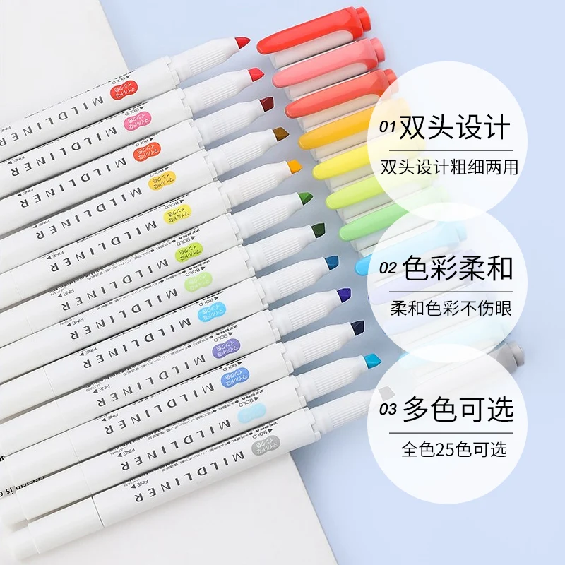 Zebra Highlighter Pen Markers Double Ended Twin Tip Highlighter Set For School Office Drawing Writing Japanese Stationer 5/10pcs highlighter marker highlighter pen marker pen