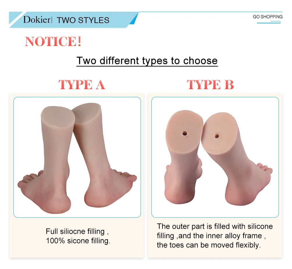 Dokier Realistic Silicone Material Female Hands Model Lifelike Silicone Female Hand Foot Mannequin for Hand Art Jewelry Display