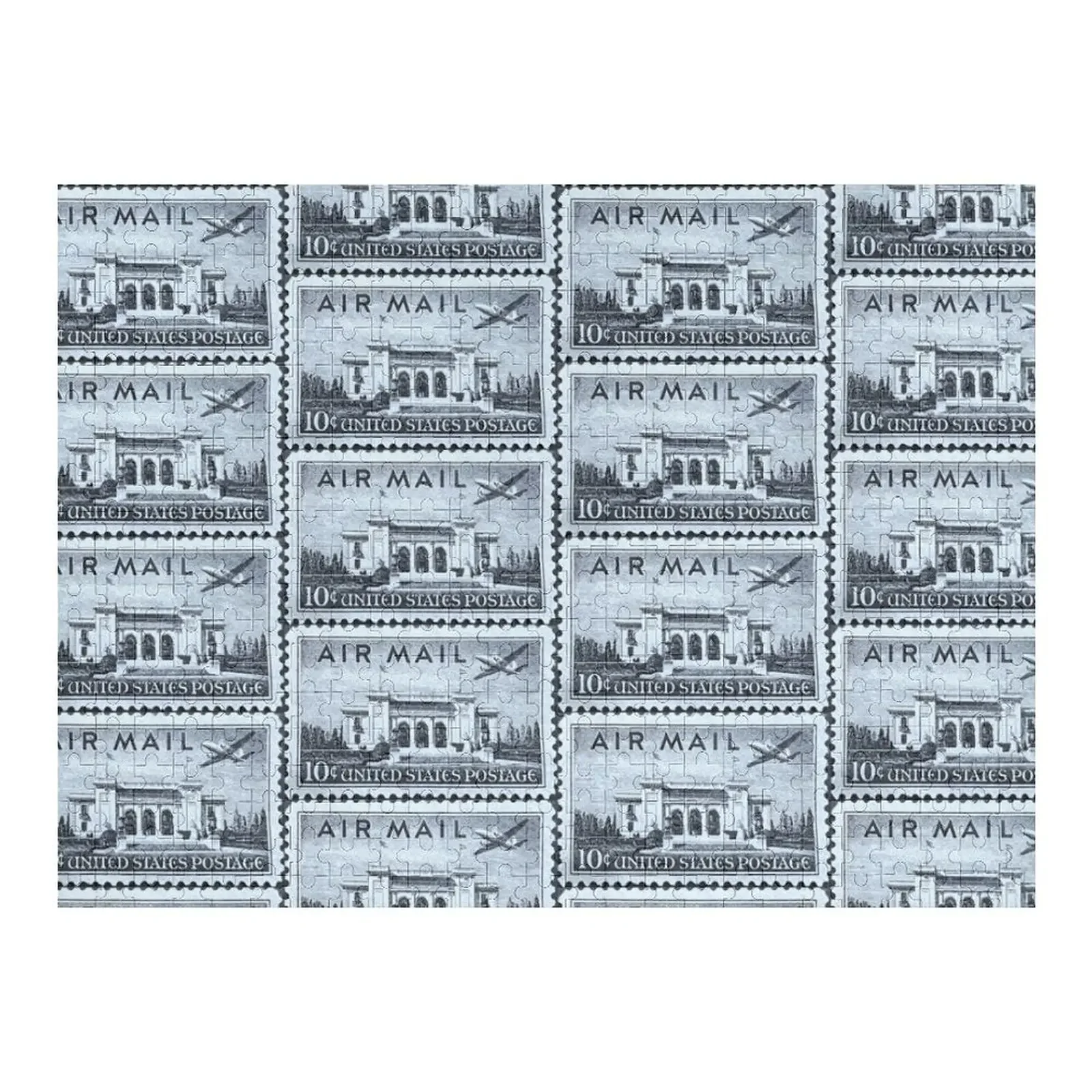 Pan American Building Air Mail Vintage Postage Stamp Jigsaw Puzzle Photo Iq Jigsaw Custom Works Of Art Puzzle