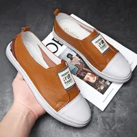 Hot Sale Mens Sneakers New Light Casual Shoes for Men Breathable  Flats Slip on Man Leather Shoes Comfortable Summer Skate Shoes 2