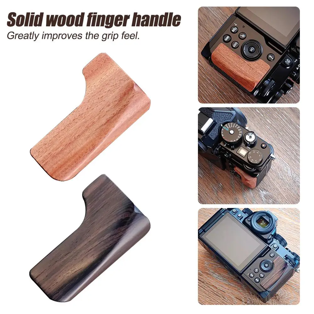 Camera Side Handle Solid Wood Finger Handle Wooden Hand Grip For Nikon ZF Digital Camera Ebony Walnut Lightweight Improves Grip Feeling Q9H9