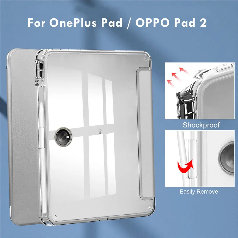 Funda Per Oneplus Pad 2023 Custodia Con Portapenne Guscio Posteriore In Silicone Morbido Trasparente Per Oppo Pad 2 Oneplus Pad Cover Per Tablet Da 11