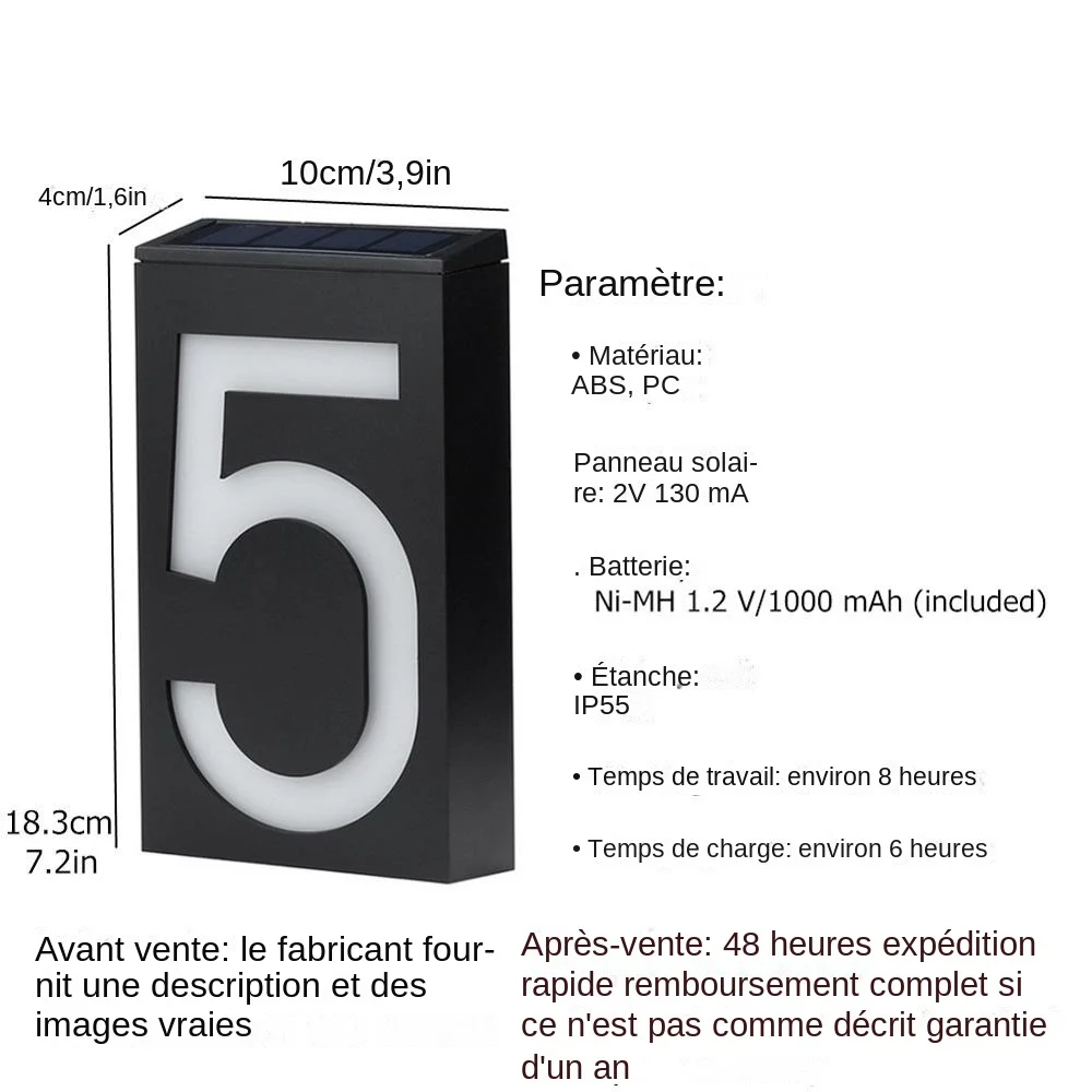 Numéro de maison solaire - Plaque-Numéro-Maison.fr