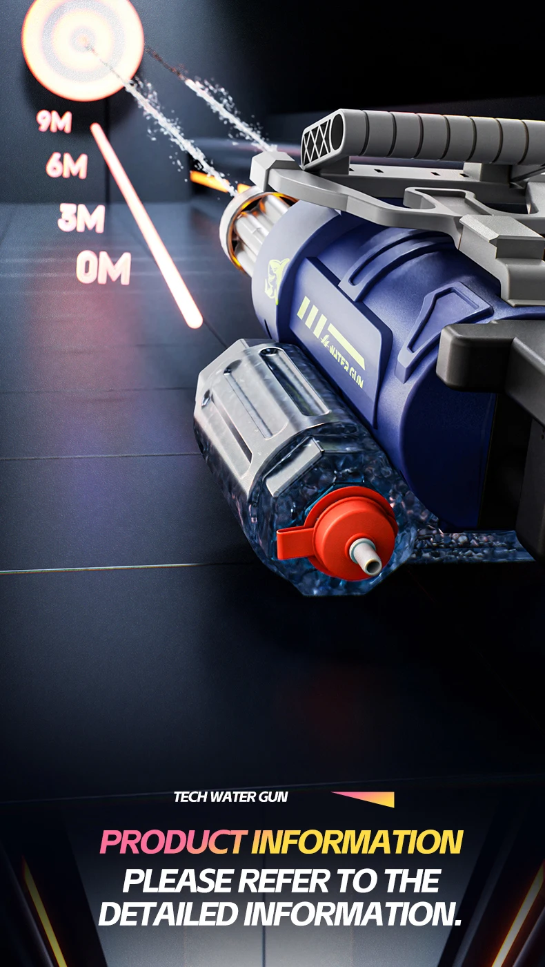 Electric Rotating Water Gun With Light Spray For Beach And Pool_voghion.com