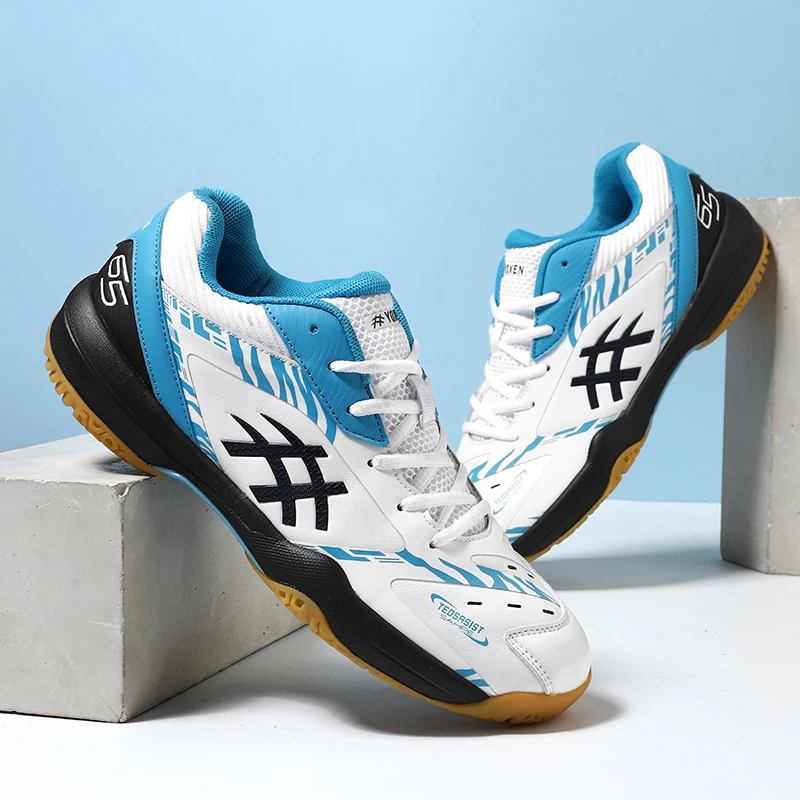 Высококачественная Мужская Профессиональная Нескользящая износостойкая теннисная обувь для соревнований тренировочная дышащая обувь