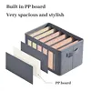 1pc Grey Nonwoven Fabric with Partition Clothing Storage Box Household Wardrobe Organization and Storage 5