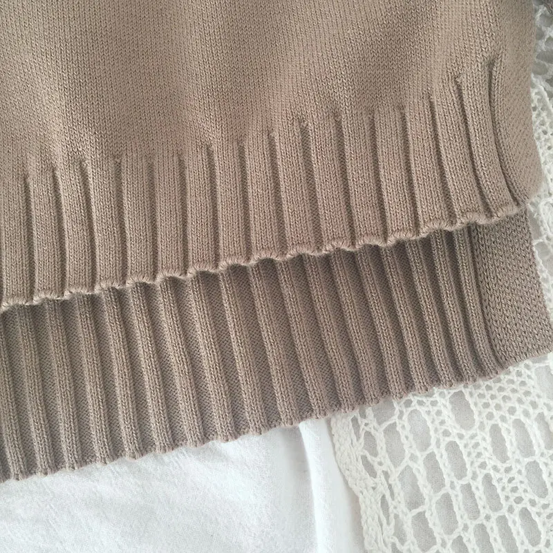 Spring Instagram Baby Knitted Vest Korean Edition Baby Lace up Tank Top Girl's Woolen Small Sweetheart Sweetheart Cotton kids sweater