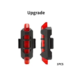 USB Rechargeable LED Bicycle Safety Warning Tail Light (B - red)