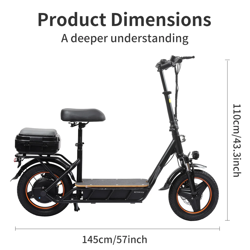 14" Electric Scooter with Seat & Basket 2