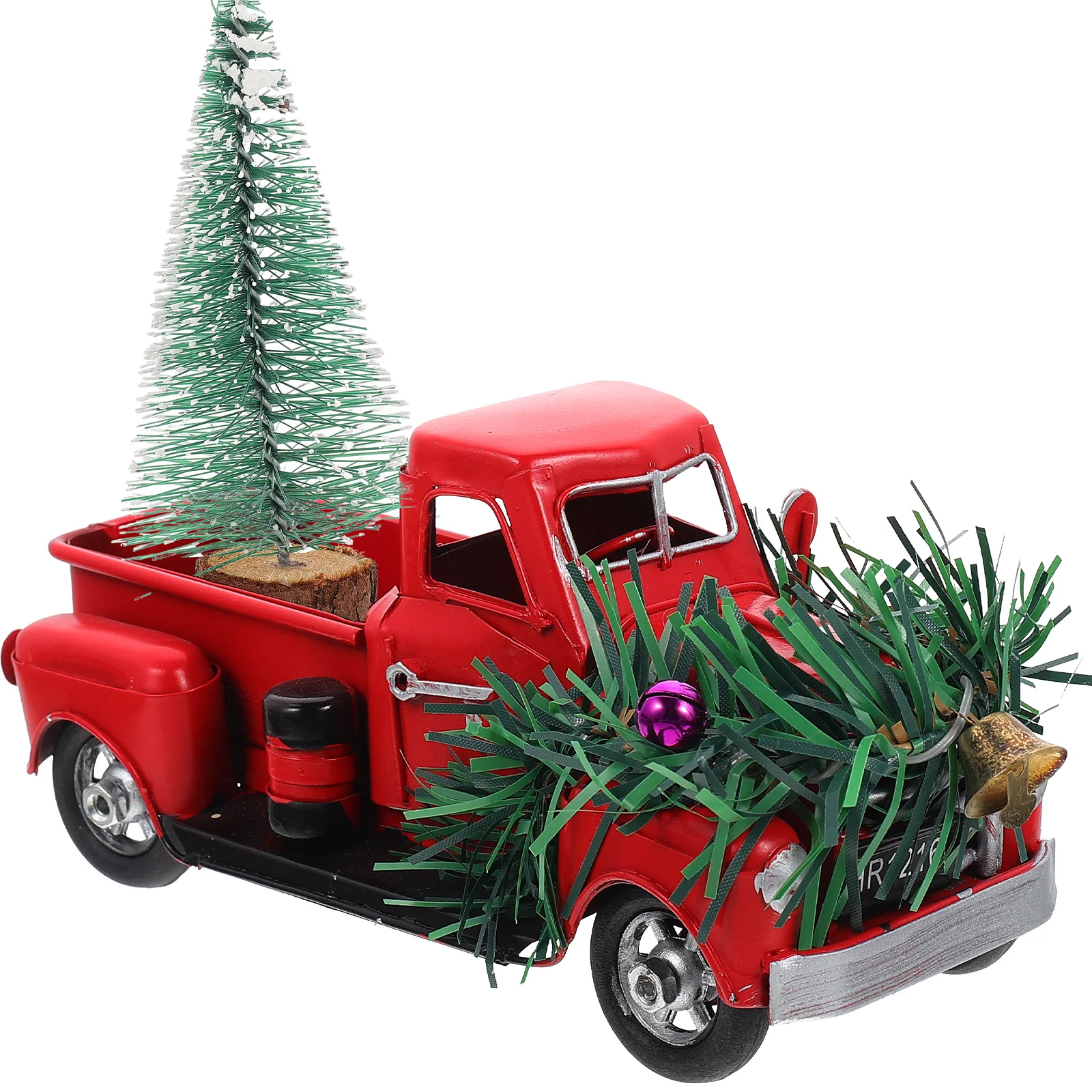 

Vintage Red Truck With Christmas Tree Handmade Metal Old Car Model Red Pickup Truck Collectible Vehicle Kids Gifts Navidad Noel