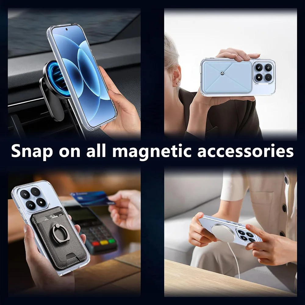 Hybrid Transparent Magnetic Hard Case with Soft Bumper