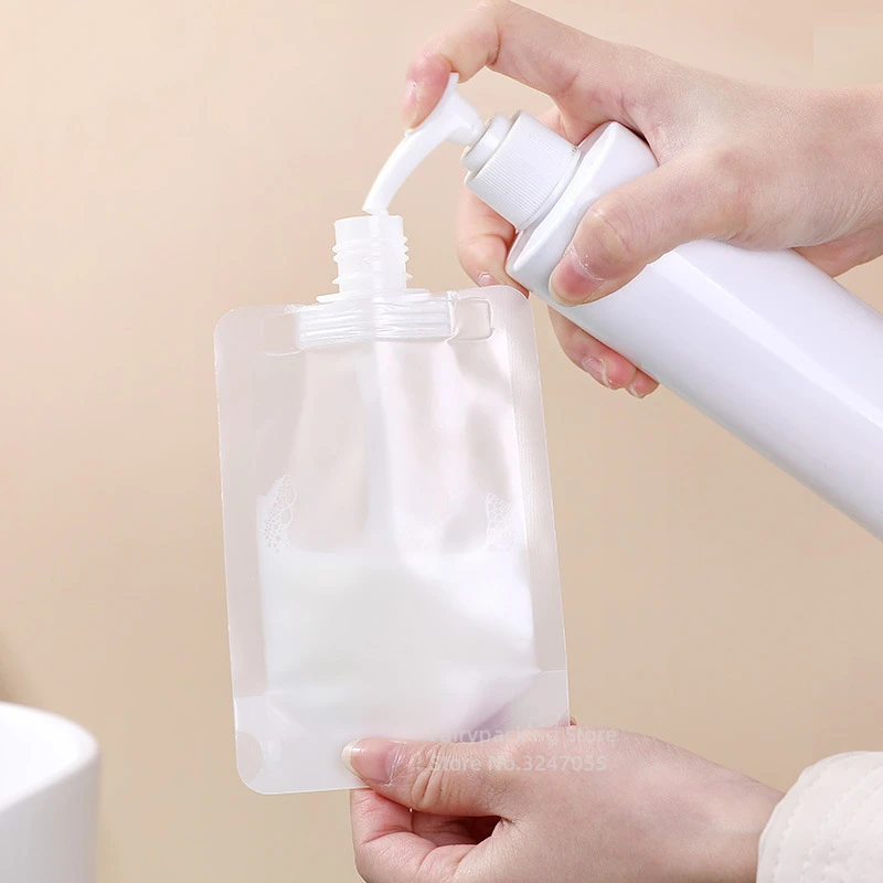 

30/50/100ml Portable Travel Emulsion Packaging Bag Cosmetic Shampoo Go Out Transparent Suction Bag 100ml Small Sample Bottle
