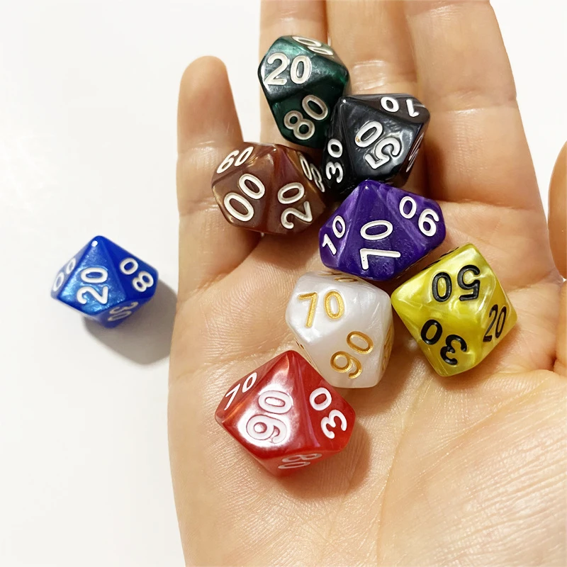 Game dice 8 Pcs 10-sided D10 for funny RPG table board gambling games