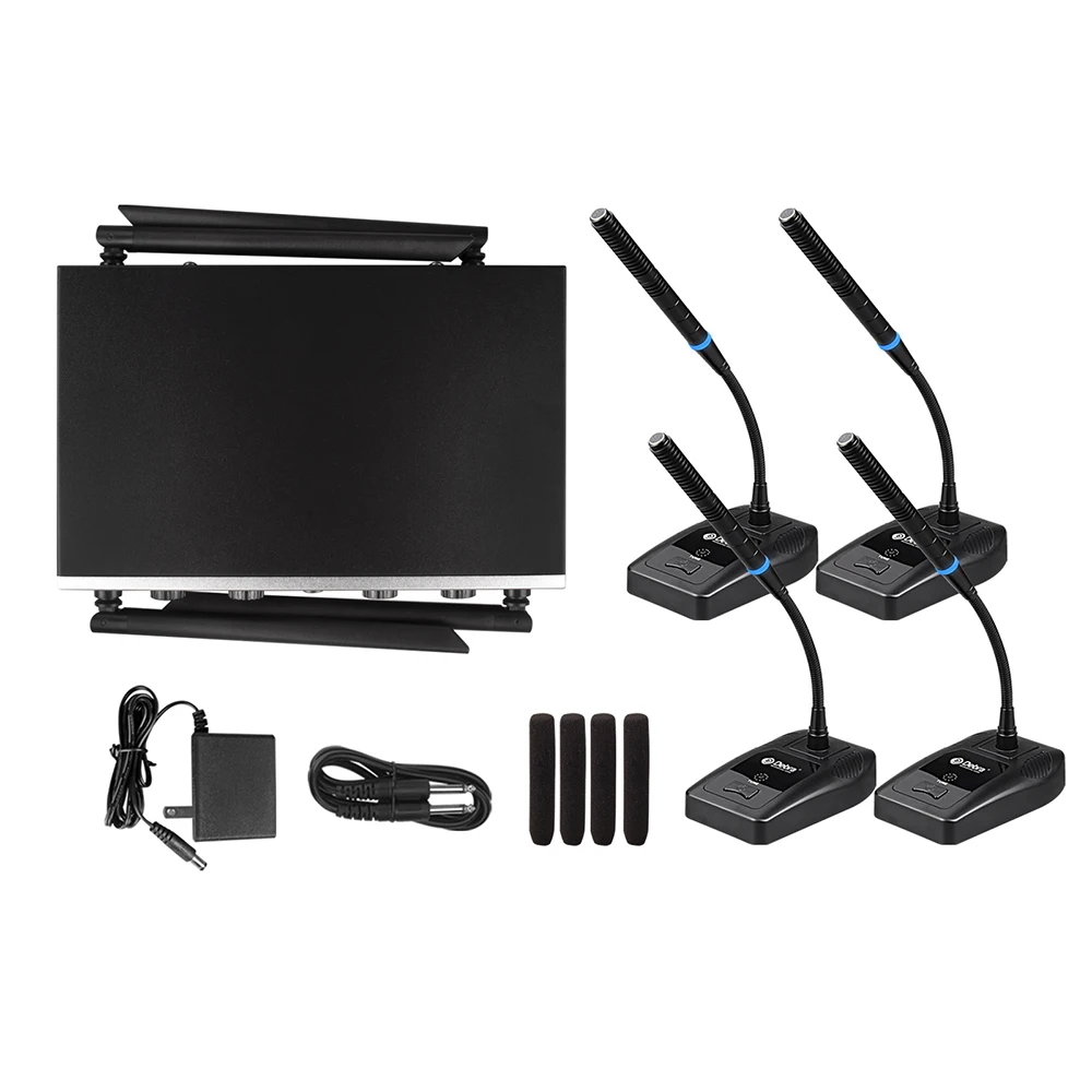 Debra DU4004 UHF 4-channel Wireless Conference Microphone System With Handheld*L