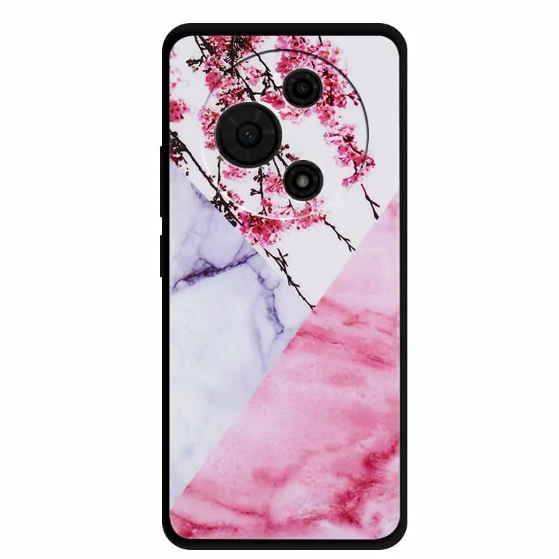 Gradient Marble Painted Silicone Phone Case - Shockproof Soft Cover