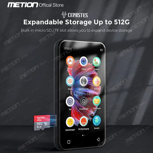 새로운 와이파이 MP4 플레이어 블루투스 MP3 플레이어 HiFi 사운드 음악 워크맨 FM/레코더/브라우저/지원 최대 2023 GB/휴대용 Mp3, 512 년 5