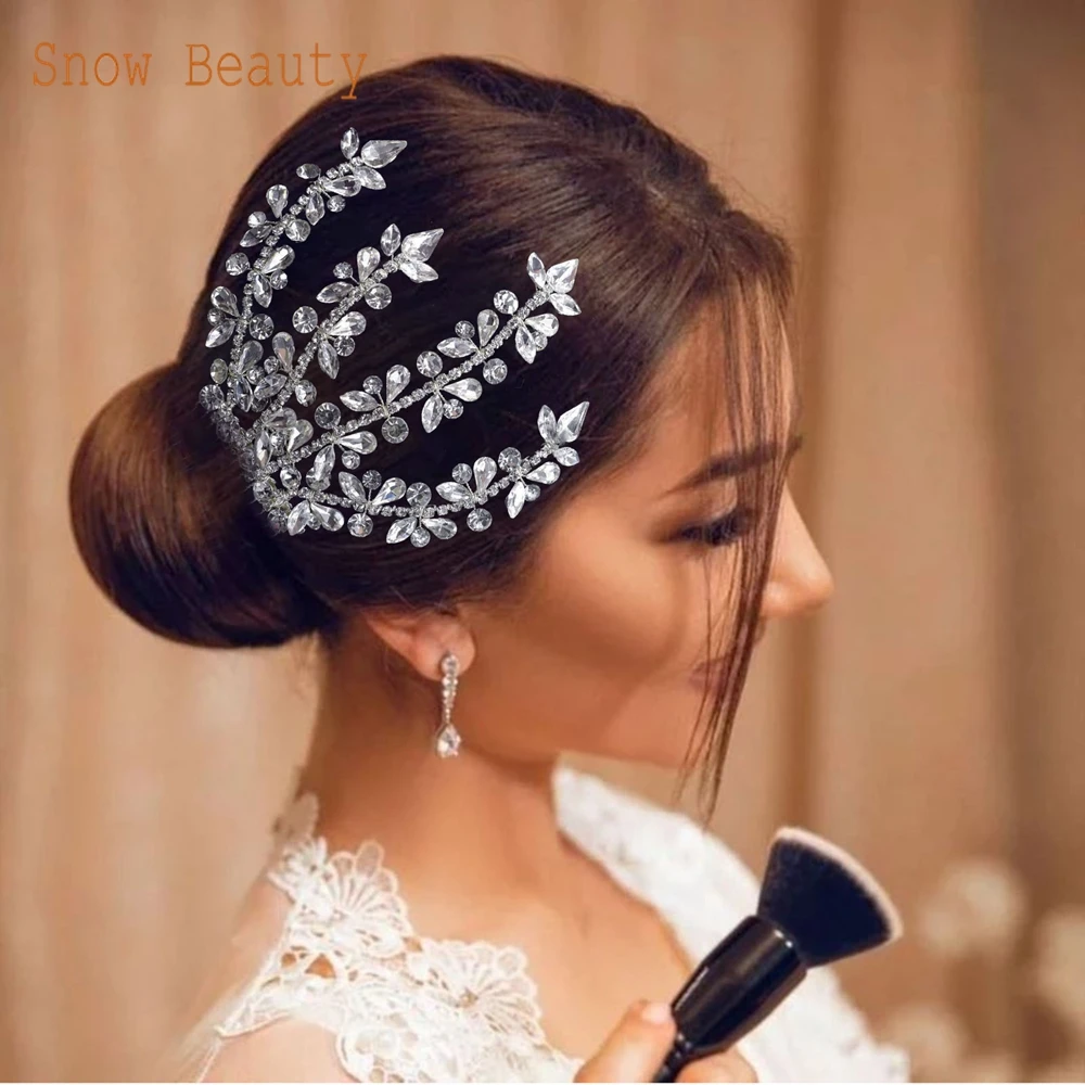 NWT 1 Pair Wedding Prom Rhinestone Hair Ornaments Amazon.com : Unicra Silver Bride Wedding Hair Pins Pearl  main image 2
