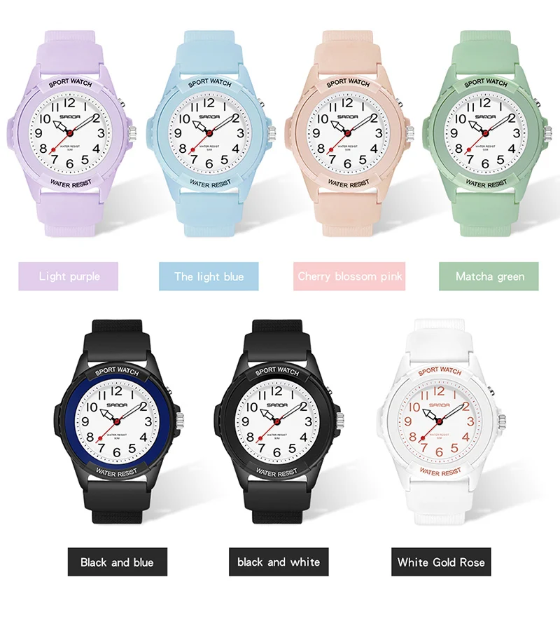 SANDA 6018 New Fashion Children Watches Sport Analog WristWatch Casual Waterproof Students  Watch Reloj Mujer Dropship 6