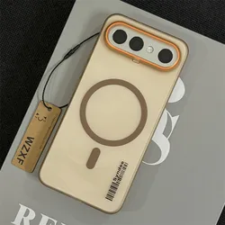 Magnetic Frosted Translucent Anti - Fall Case with Large Hole and Wireless Charging Compatibility for VIVO X300 FE (Gold)