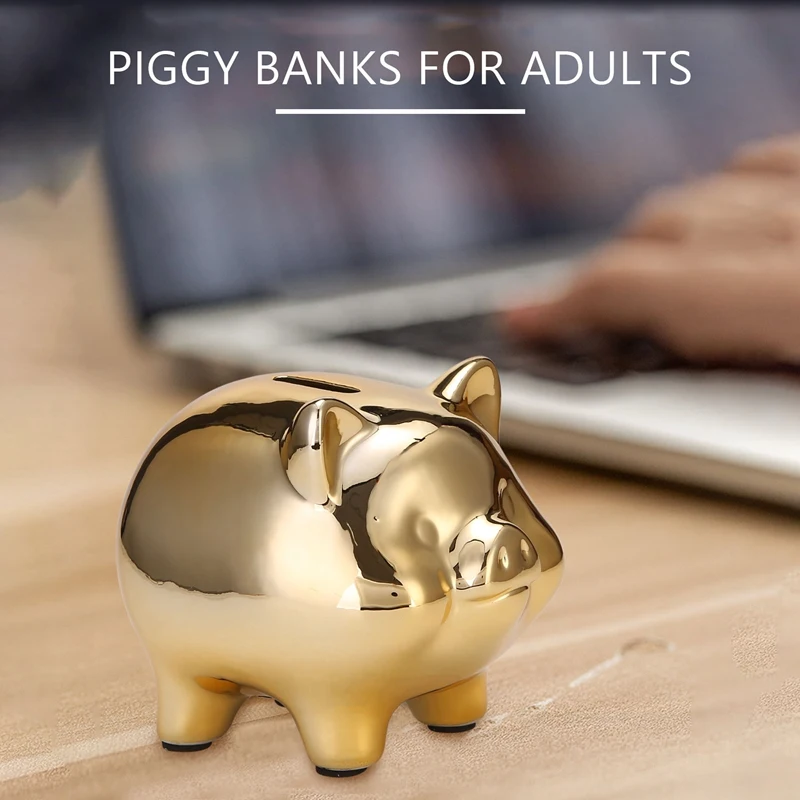 Ceramic Gold Pig Piggy Bank Cute Coin Piggy Bank Creative Home Furnishings Lucky Pig Decoration 4