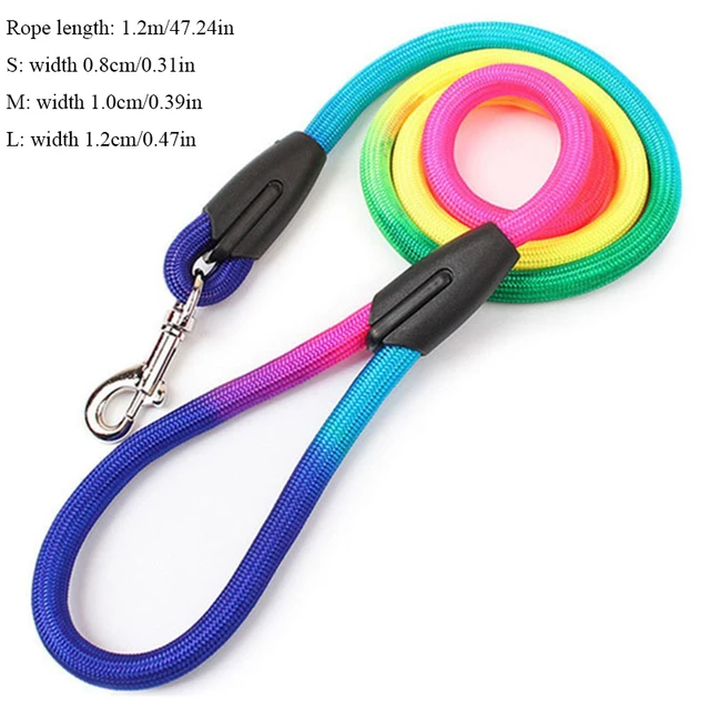 New puppy lead rope Teddy small and medium-sized dog colorful nylon round lead rope 1.2m dog walking accessories Pet supplies 6