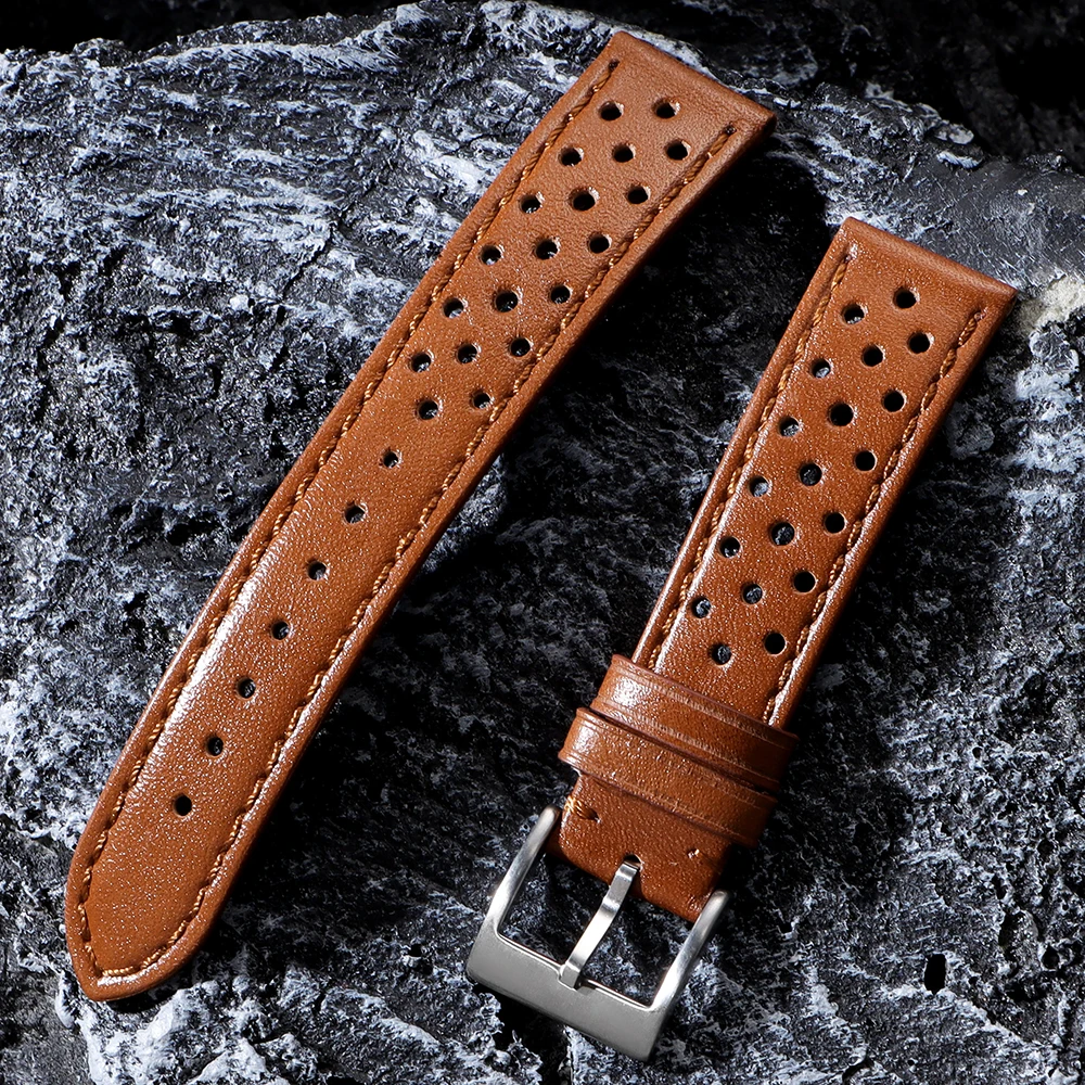 Vintage Calfskin Leather Watchband - Breathable Strap