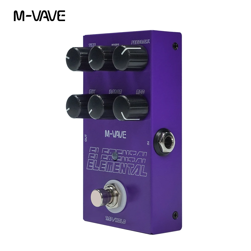 M-vave Elemental Digital Delay Pedal 9 Different Delay Guitar Effects Guitar Pedal Support for TAP and HOLD Mode