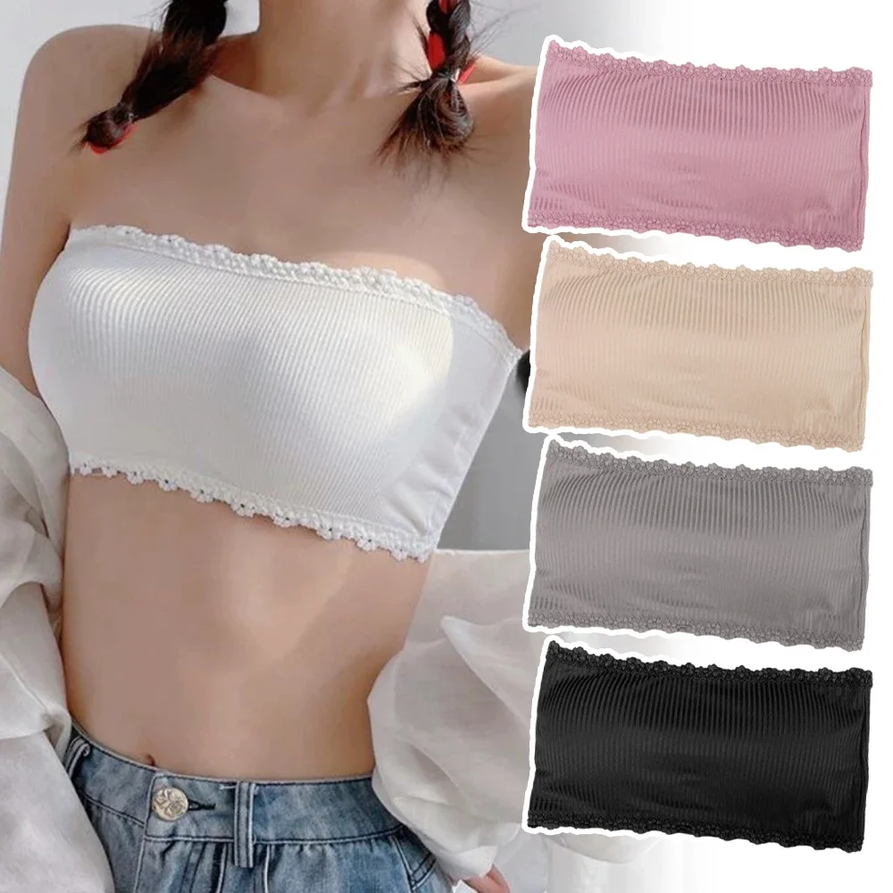 Summer Strapless Lace Back Seamless Bra – Breathable & Invisible Women's Top