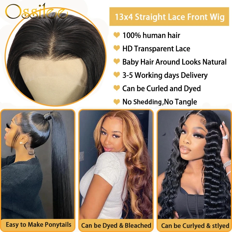 Lace Front Wig Human Hair Wigs Human Hair Wig Front Lace Wig Pre Cut Lace Wig Human Hair Ready to Wear 5x5 HD Lace Closure Wig 13x4 Front Human Hair Straight 360 Full