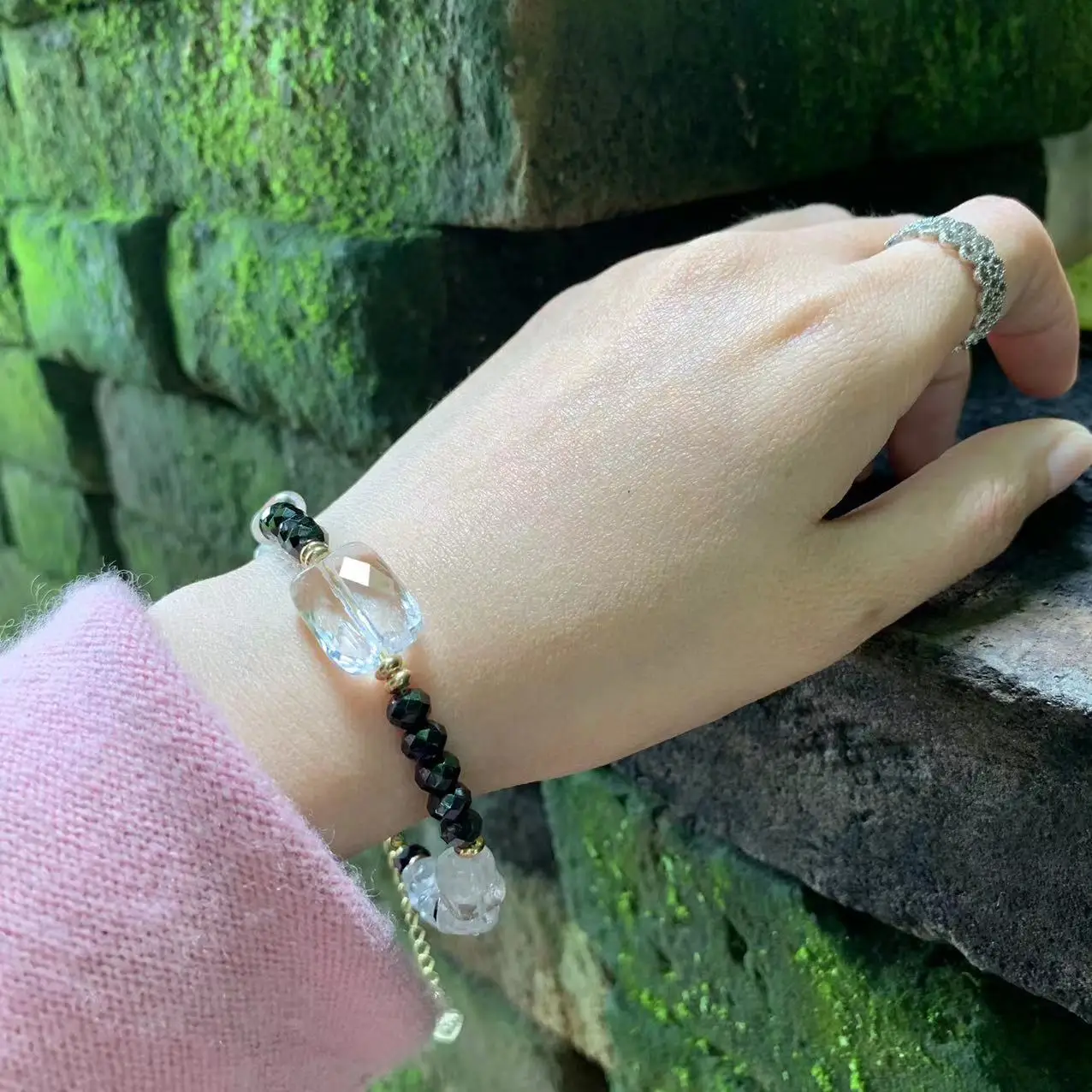 Natural Black Spinel Bracelet Stone Irregular Jewelry Wholesale Design Handmade GEM Beads Healing Women Jewelry Gifts