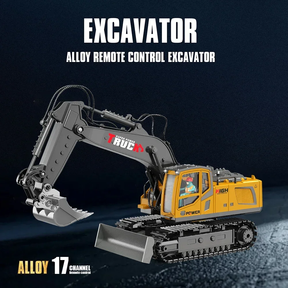 ABS Metal Remote Control Construction Excavator Toy for Kids