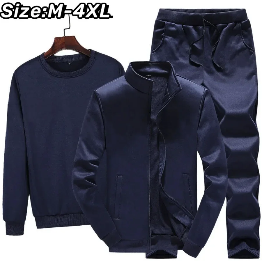 2024 Men's Sets Hoodies+Jacket+Sweat Pants Spring And Autumn New Sweater Suit Men's Casual Sports Trend Three Piece Suit M-4XL 2024 fashion and leisure spring and autumn men s polyester set football sports set loose running clothing hot selling men s clot