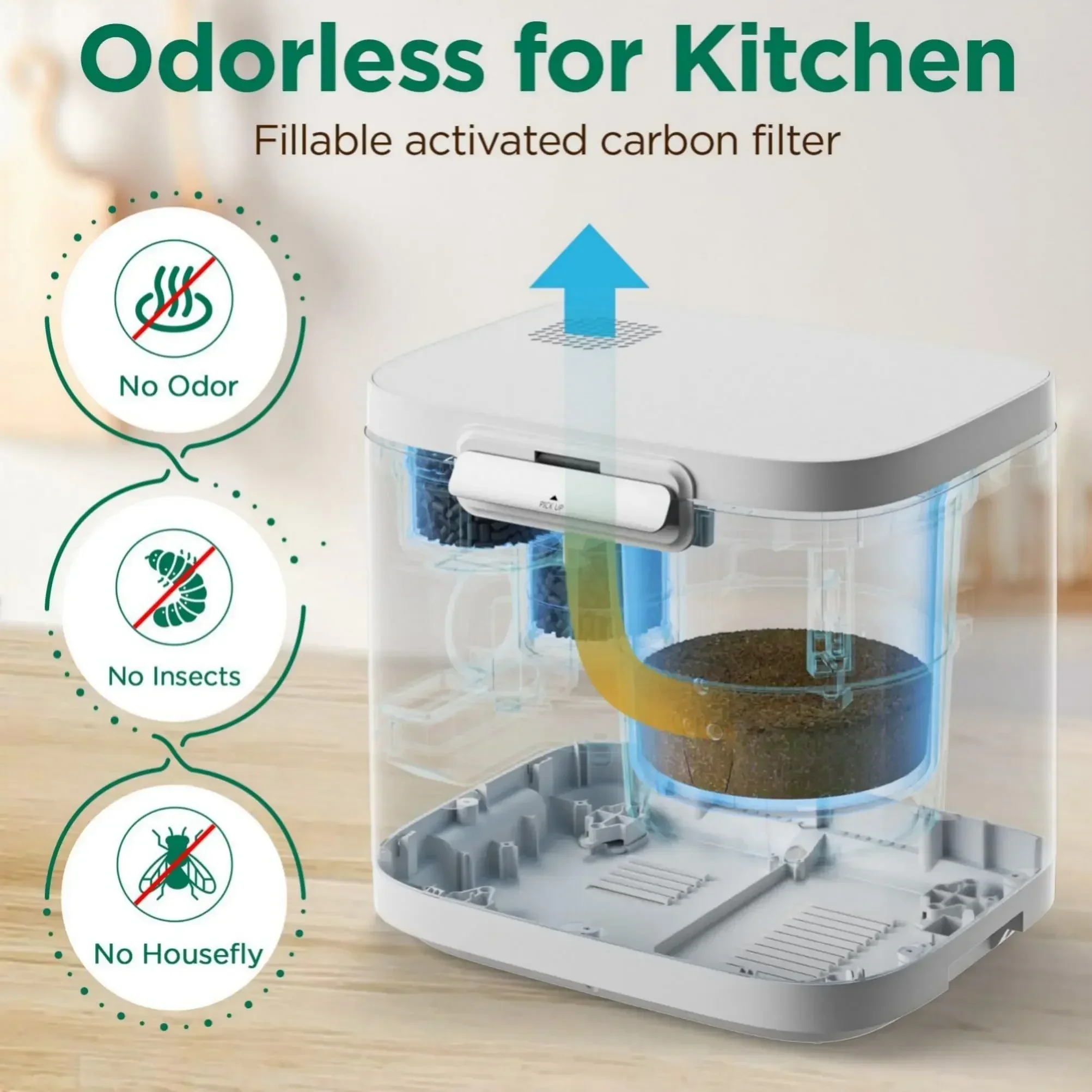 Household Kitchen 3.8L Food Waste Composting Machine With LED Display Home Use Electric Smart Food Waste Composter Machine 3