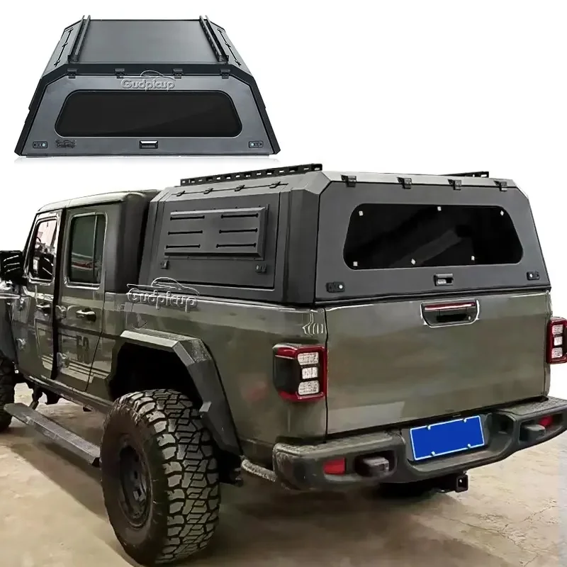 

Pickup tonneau cover Aluminum Flat Material 4x4 Slide On Camper Truck topper Canopy for jeep gladiator hardtop