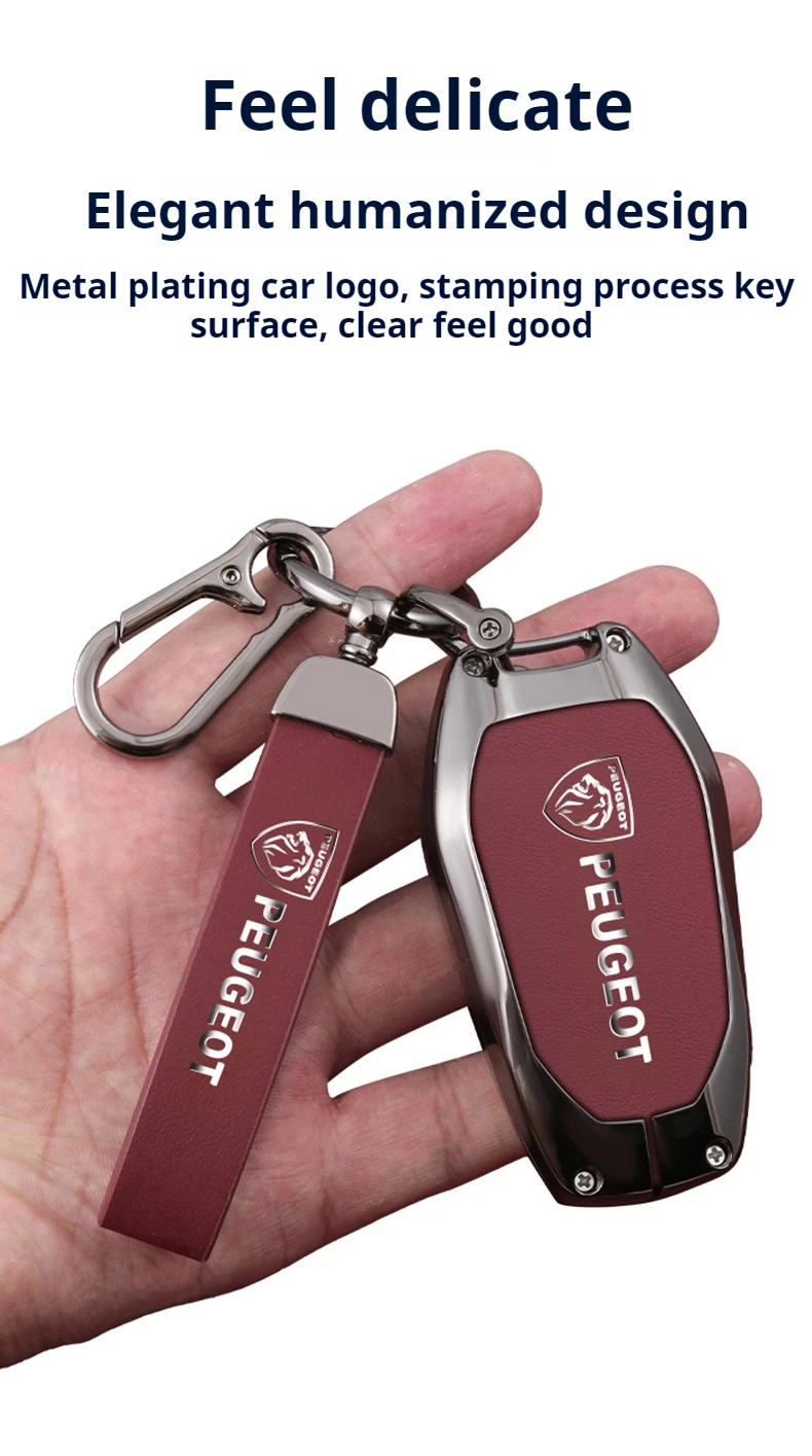 Auto Schlüsselanhänger Legierung Schlüsselgehäuse Auto Zinklegierung Schlüsseltasche Tasche für Peugeot GTLine 207 307 407 208 308 408 508 2008 3008 4008 5008 GTI – Detail 5
