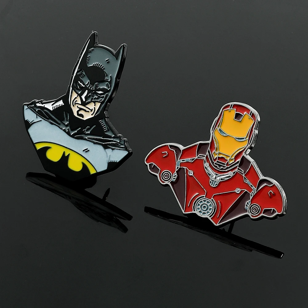 

Marvel Superhero Iron Man Batman Badge Metal Enamel Lapel Pins For Backpack Accessories Avengers Button Brooches Gifts