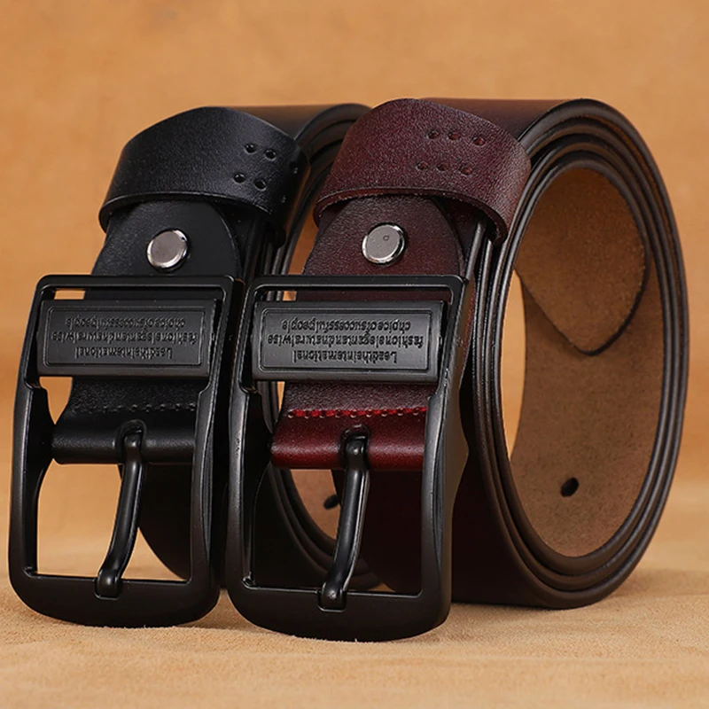 

Plus Size 130 140 150 160 170cm Men Genuine Leather Belts Cowboy High Quality Black Buckle Belt for Men Brand Luxury Jeans Strap