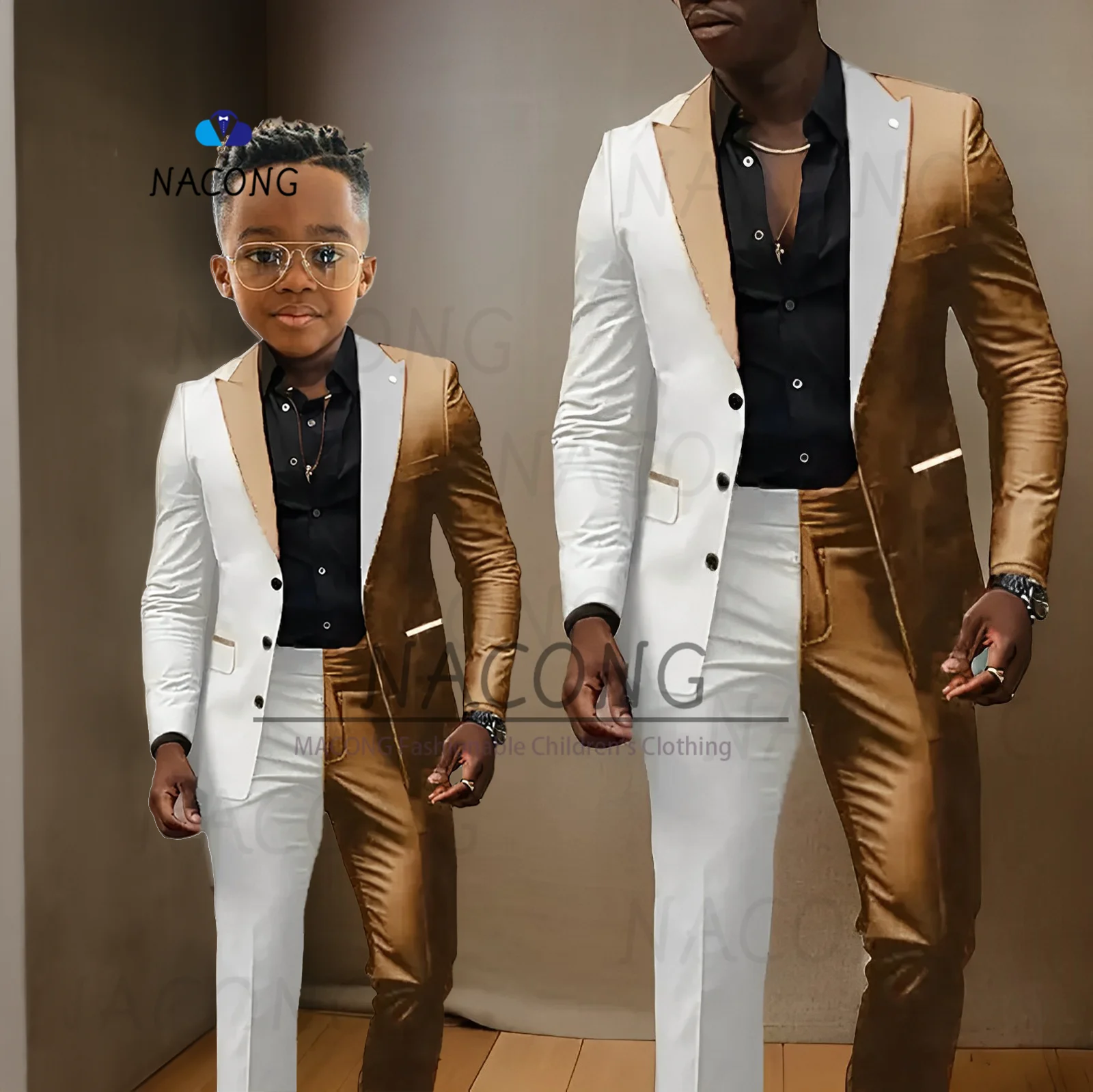 Boys Suit Slim Fit Spliced ​​Tuxedo 2-16 Years Old For Weddings And Celebrations