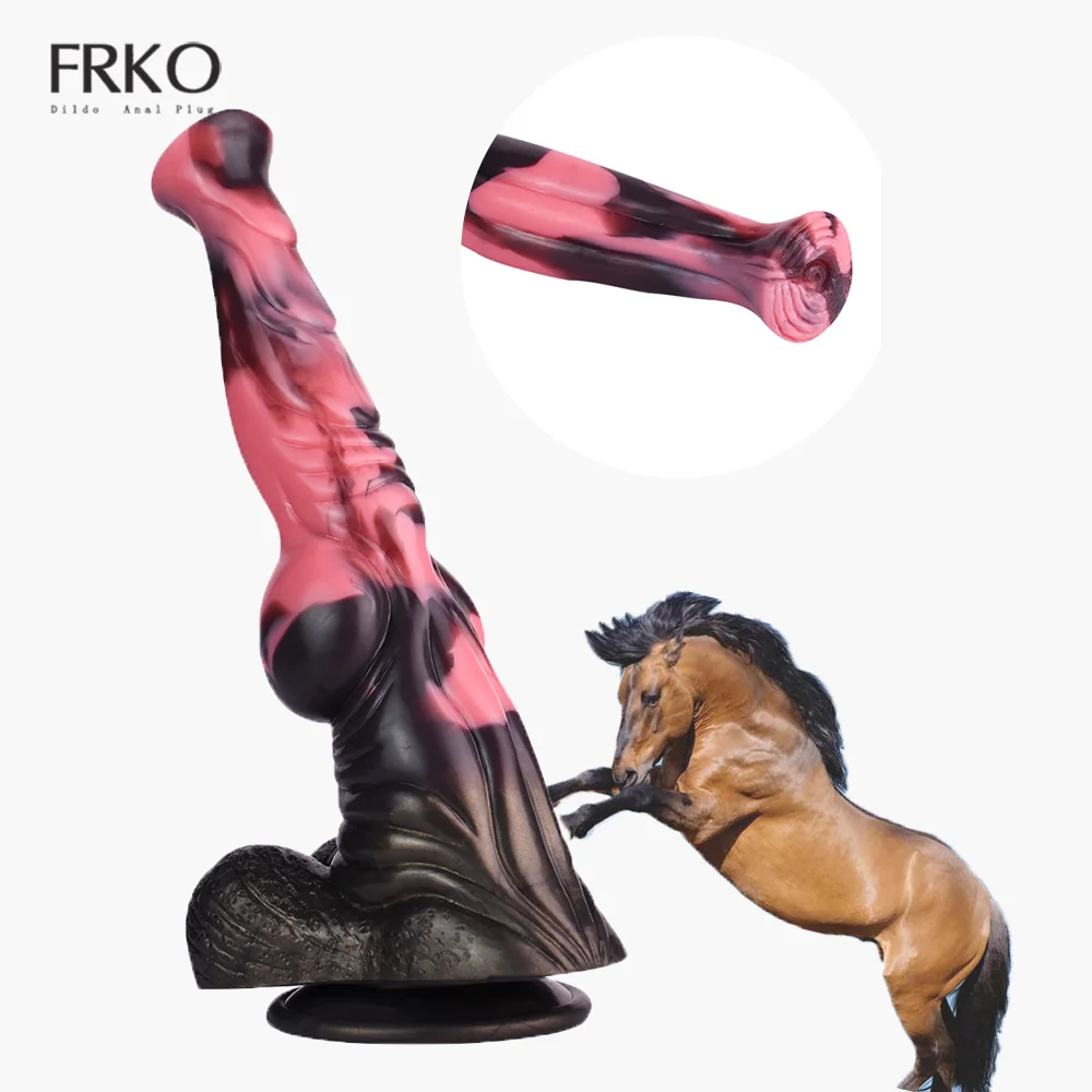 FRKO Soft Silicone Muscle Big Horse Dildo with Suction Cup G-Spot Vaginal Stimulator Anal Plug Masturbator for Women Men 18+