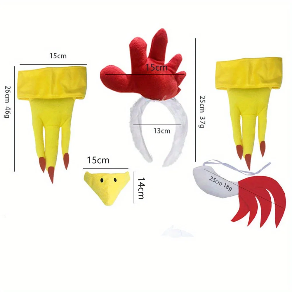 Kit Déguisement Coq – Crête, Queue, Bec et Pattes – photo 3