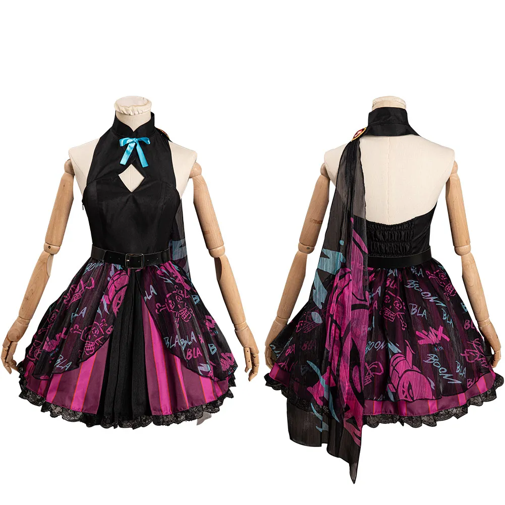 

Arcane: LoL Jinx Cosplay Costume Witch Dress Outfits Halloween Carnival Suit