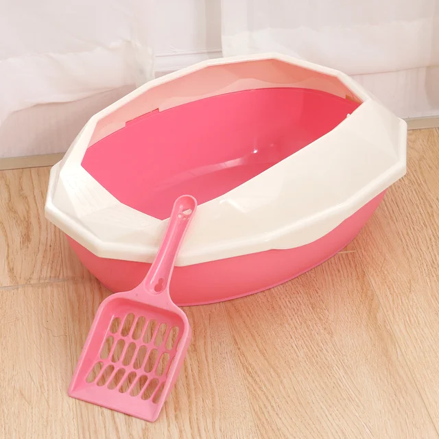 Small Animal Litter Tray Clean Friendly Material Non Spill Design Convenient Waste Management for Cats Mini Size Plastic Box 6