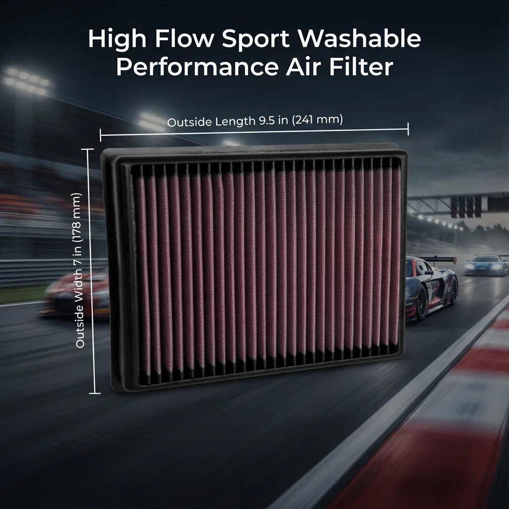 Filtre à air sport haute performance lavable pour Renault Megane IV RS 300 C8H 1.8 2018-2020, remplacement 33-3152 A1413 1