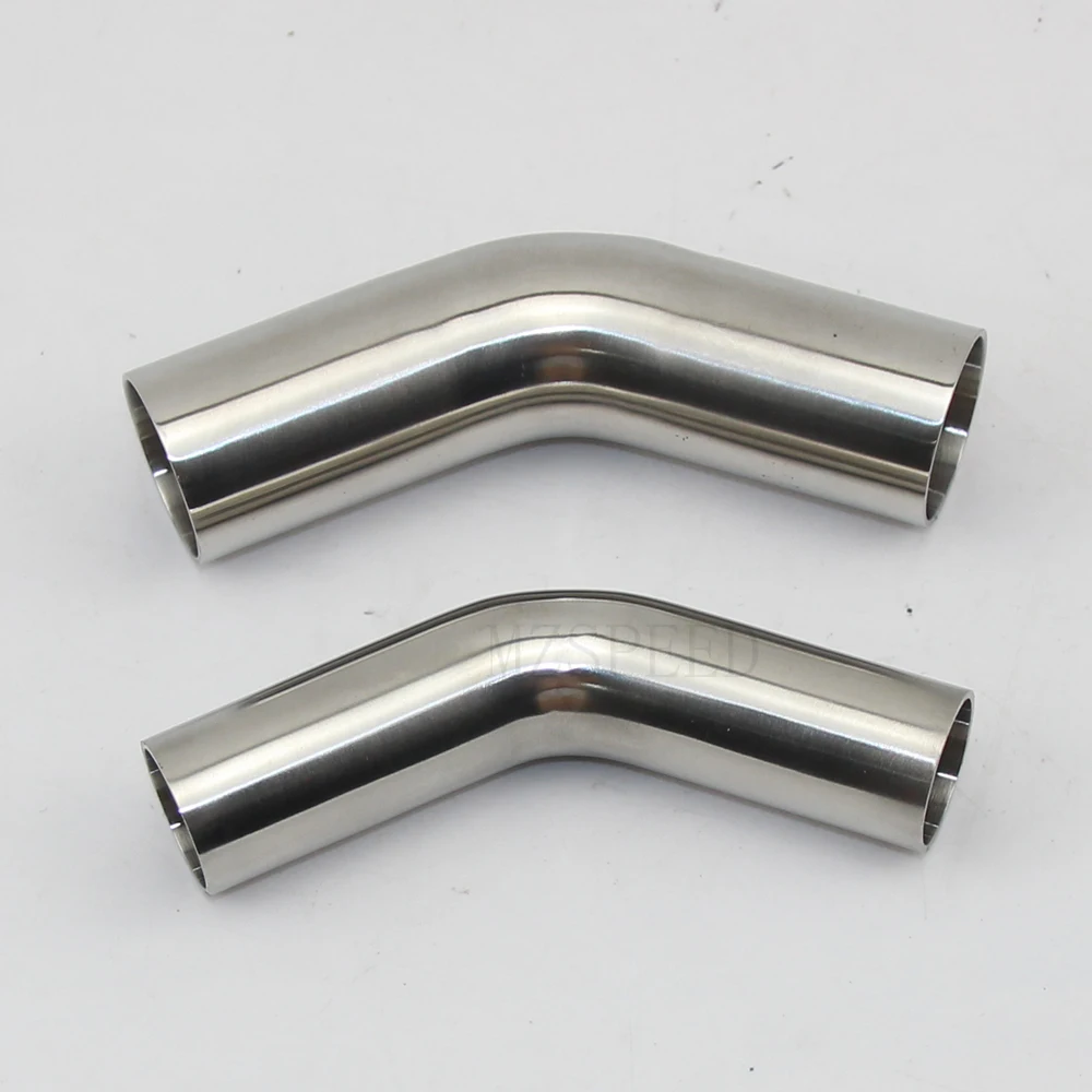 Stainless Steel Tube Steel Pipe Sanitary grade 304 stainless steel 45 degrees lengthened elbow inside and outside polishing automatic welding 1.5/2.0mm