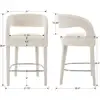 Modern Velvet Counter Height Bar Stools Set of 2 Comfortable Upholstered Stools with Back Armrest Metal Footrest Kitchen Cafe 3