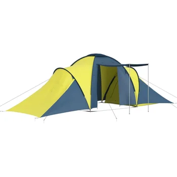 Tenda da Campeggio per 6 Persone Blu e Giallo Outdoor Multi-Party Camping Tent 2
