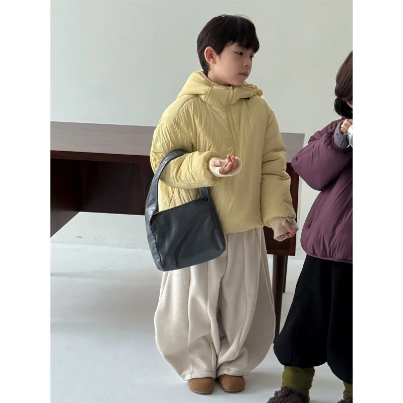 소년 코트 2025 가을 겨울 한국 스타일 패션 트렌디 캐주얼 일상 두꺼운 따뜻한 미니멀리스트 다용도 후드 외투