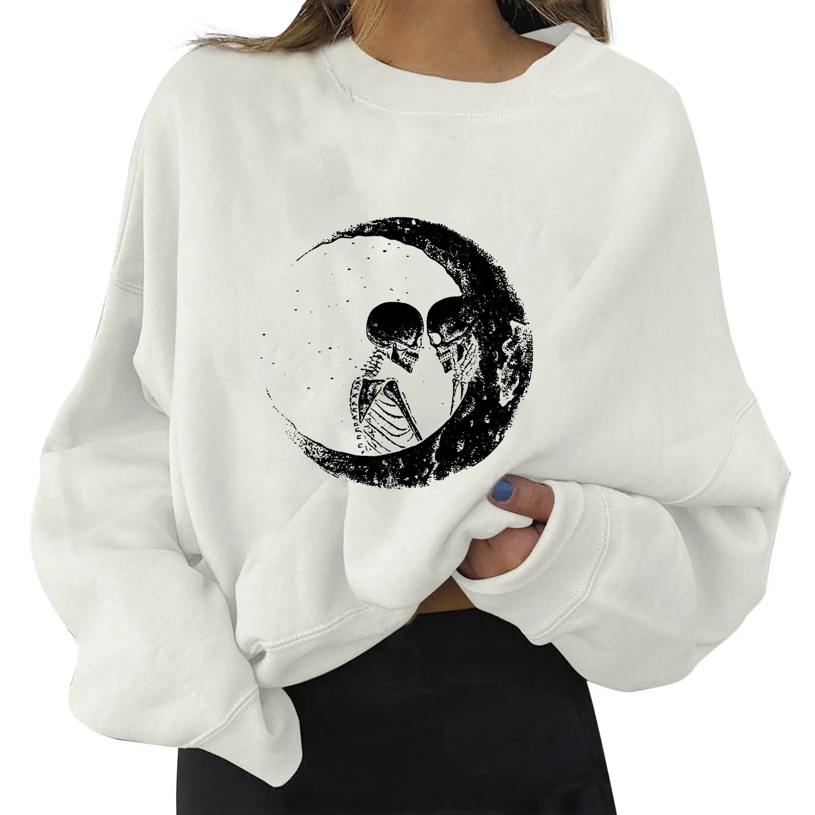 

Fashion Dresses Fall Womens Daily Print Sweatshirt Long Pullover Letter Print O Neck Toddler Glitter Lady of Leisure Sweatshirt