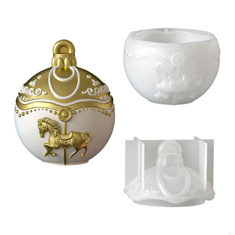Weihnachten Kugeln Ball Silikon Kerze Formen Harz Glas Form Mit Deckel Einfache Entformung Für Die Herstellung Von Kerze Seife – Detail 7