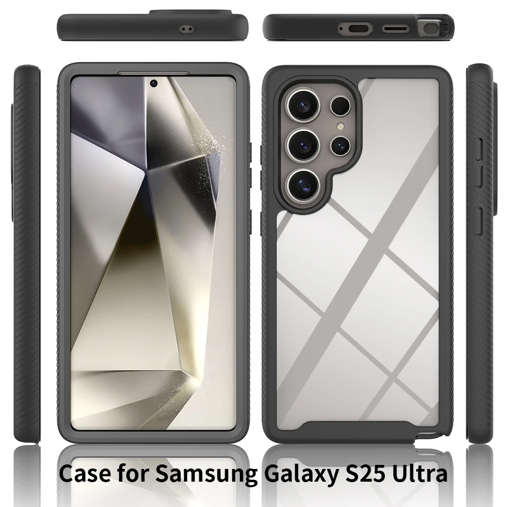 Transparent Shockproof Armor Phone Case with PET Screen Protector